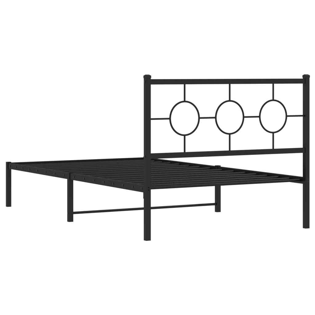 Giroletto con Testiera in Metallo Nero 107x203 cm - homemem39