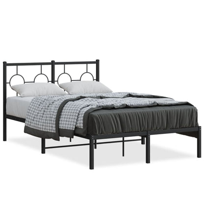 Giroletto con Testiera in Metallo Nero 120x190 cm | homemem39