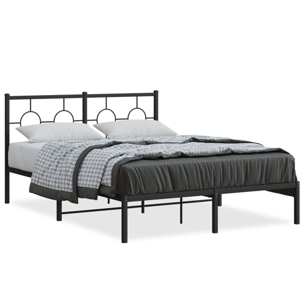 Giroletto con Testiera in Metallo Nero 140x190 cm | homemem39