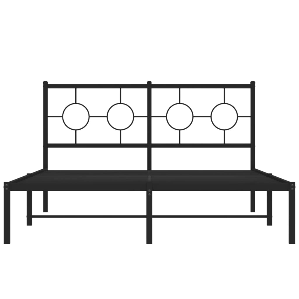 Giroletto con Testiera in Metallo Nero 140x190 cm | homemem39