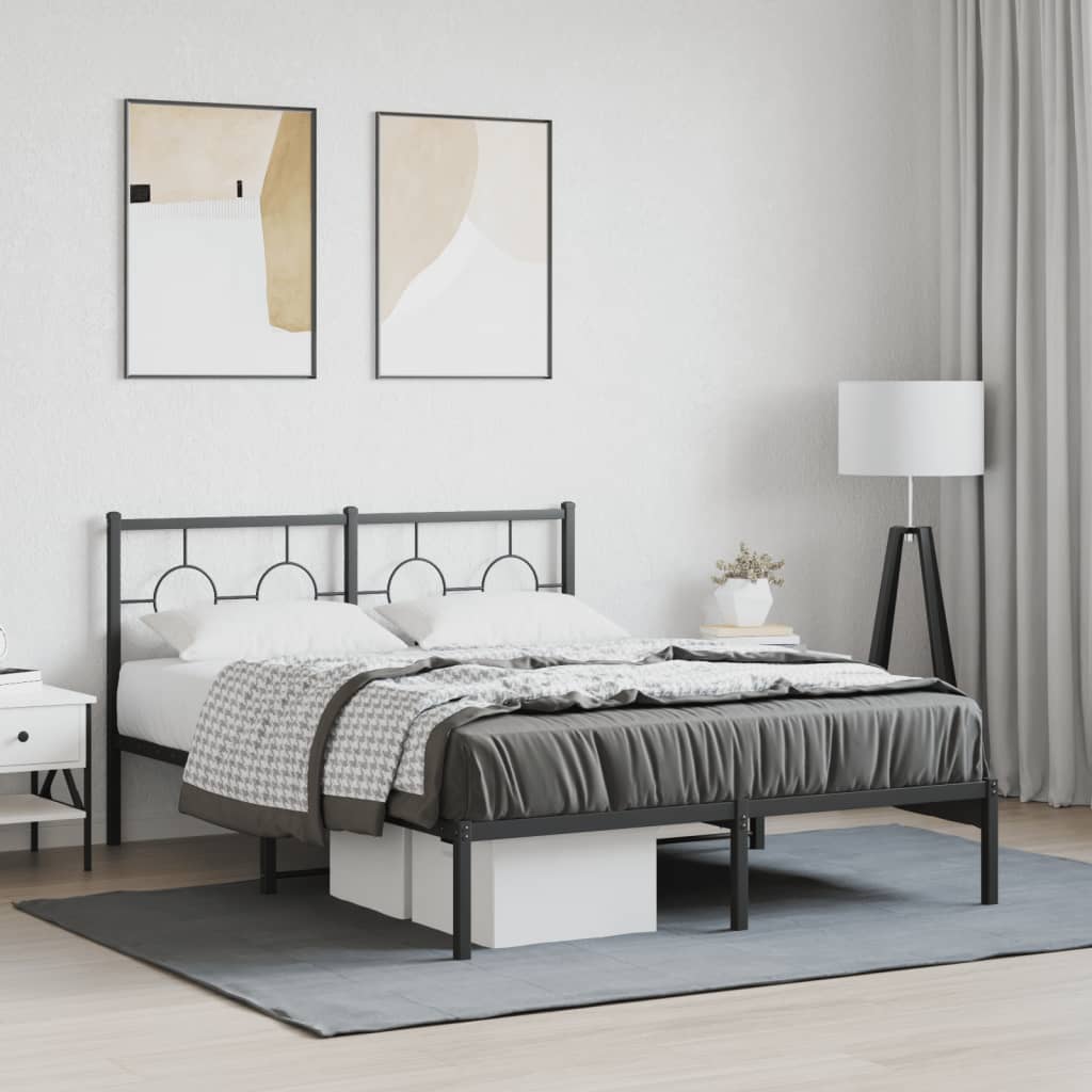Giroletto con Testiera in Metallo Nero 140x200 cm | homemem39