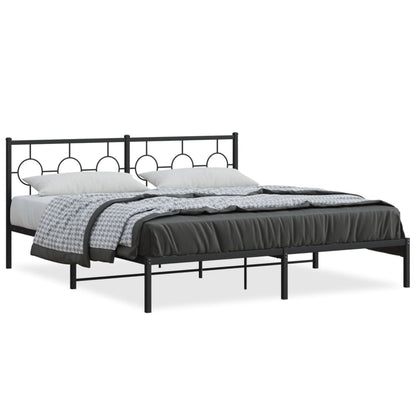 Giroletto con Testiera in Metallo Nero 180x200 cm | homemem39