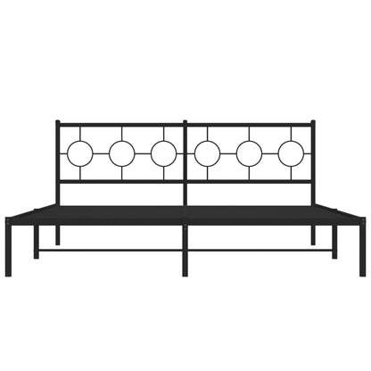 Giroletto con Testiera in Metallo Nero 180x200 cm | homemem39