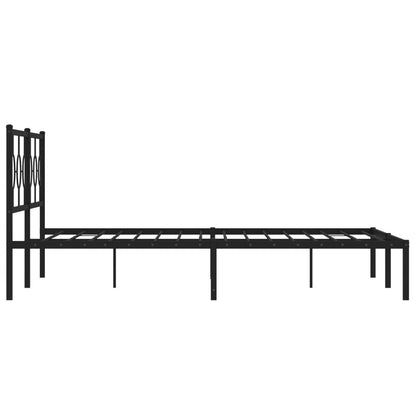 Giroletto con Testiera in Metallo Nero 180x200 cm