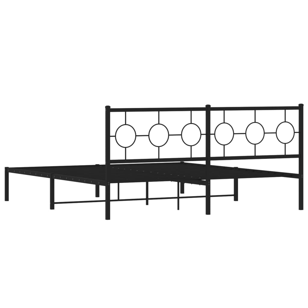 Giroletto con Testiera in Metallo Nero 180x200 cm | homemem39
