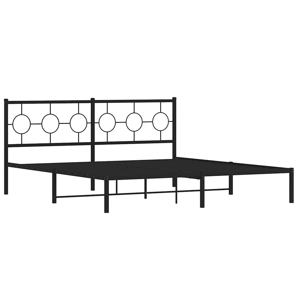 Giroletto con Testiera in Metallo Nero 183x213 cm