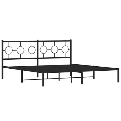 Giroletto con Testiera in Metallo Nero 183x213 cm