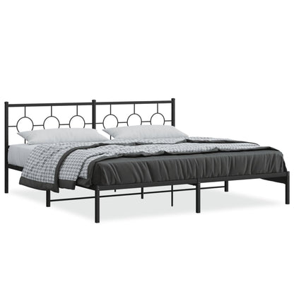 Giroletto con Testiera in Metallo Nero 193x203 cm | homemem39