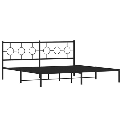 Giroletto con Testiera in Metallo Nero 193x203 cm | homemem39