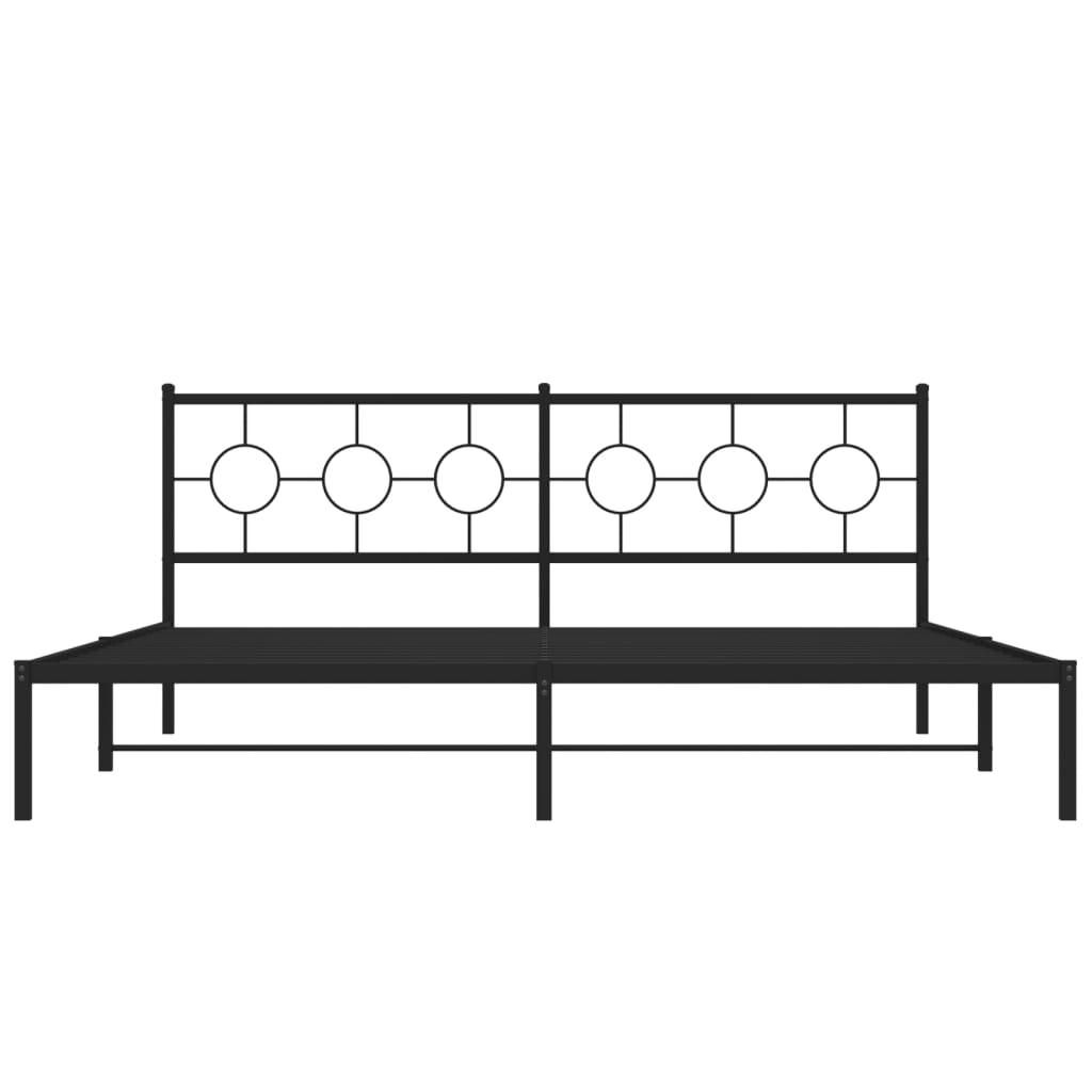 Giroletto con Testiera in Metallo Nero 193x203 cm | homemem39