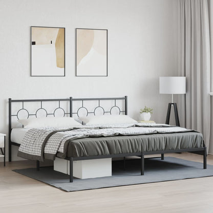 Giroletto con Testiera in Metallo Nero 193x203 cm | homemem39