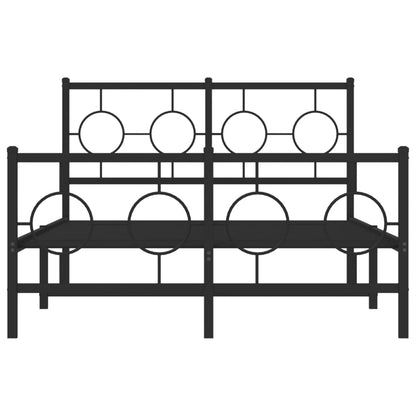 Giroletto con Testiera e Pediera Metallo Nero 120x190 cm - homemem39