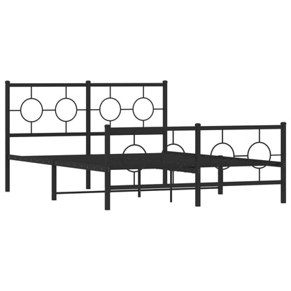 Giroletto con Testiera e Pediera Metallo Nero 135x190 cm | homemem39