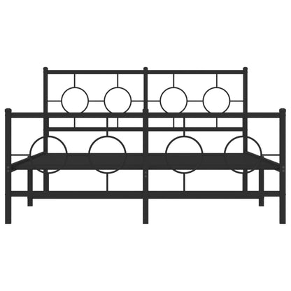 Giroletto con Testiera e Pediera Metallo Nero 135x190 cm | homemem39