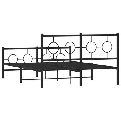 Giroletto con Testiera e Pediera Metallo Nero 135x190 cm | homemem39
