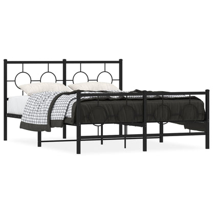 Giroletto con Testiera e Pediera Metallo Nero 140x190 cm | homemem39