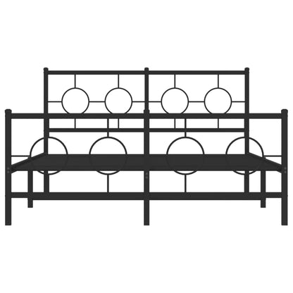 Giroletto con Testiera e Pediera Metallo Nero 140x200 cm - homemem39