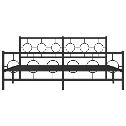 Giroletto con Testiera e Pediera Metallo Nero 183x213 cm | homemem39