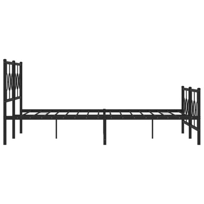 Giroletto con Testiera e Pediera Metallo Nero 183x213 cm