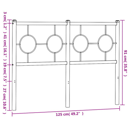 Testiera di Ricambio in Metallo Nero 120 cm | homemem39