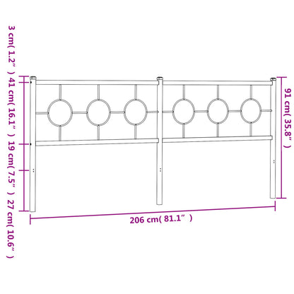 Testiera in Metallo Nero 200 cm