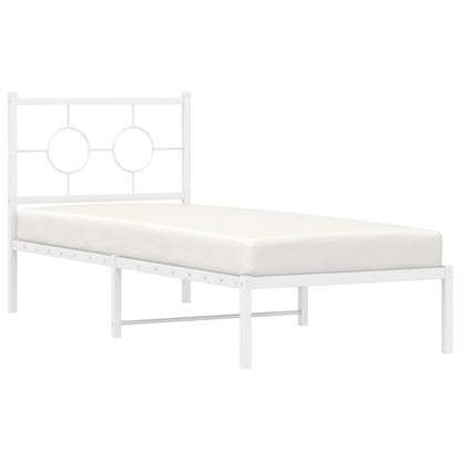 Giroletto senza Materaso con Testiera Metallo Bianco 75x190 cm