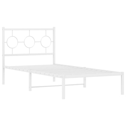 Giroletto con Testiera Metallo Bianco 90x190 cm | homemem39