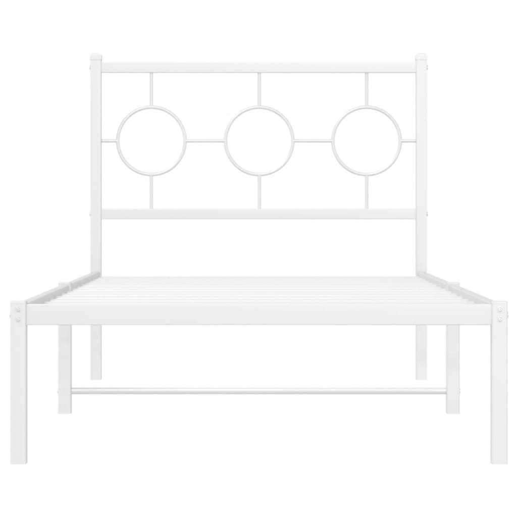 Giroletto con Testiera Metallo Bianco 90x190 cm | homemem39