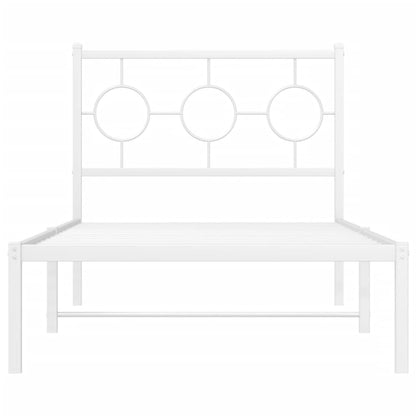 Giroletto con Testiera Metallo Bianco 90x190 cm | homemem39