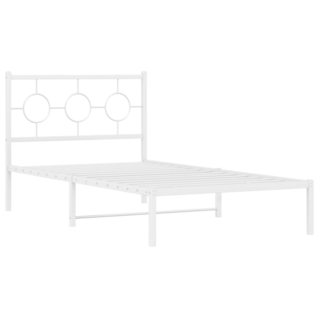 Giroletto con Testiera Metallo Bianco 100x200 cm | homemem39