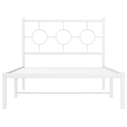 Giroletto con Testiera Metallo Bianco 100x200 cm | homemem39