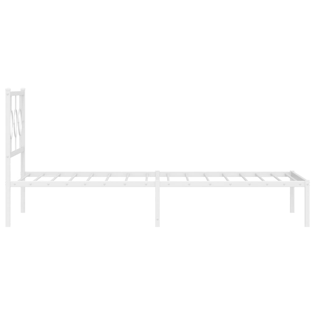 Giroletto con Testiera Metallo Bianco 100x200 cm | homemem39