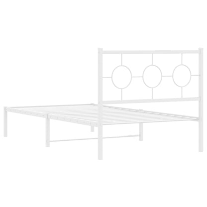 Giroletto con Testiera Metallo Bianco 100x200 cm | homemem39