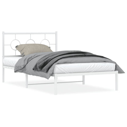 Giroletto con Testiera Metallo Bianco 107x203 cm | homemem39
