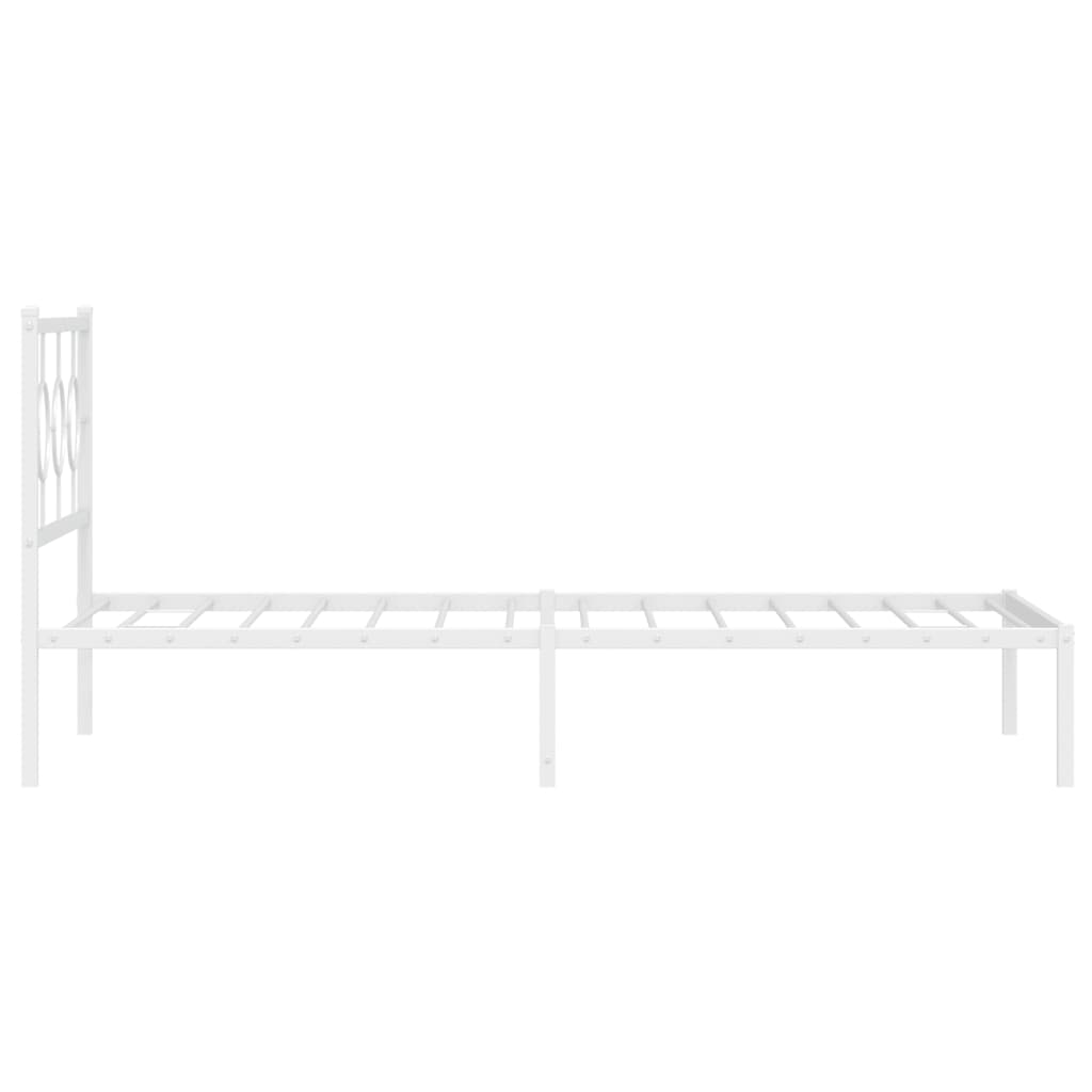 Giroletto con Testiera Metallo Bianco 107x203 cm | homemem39