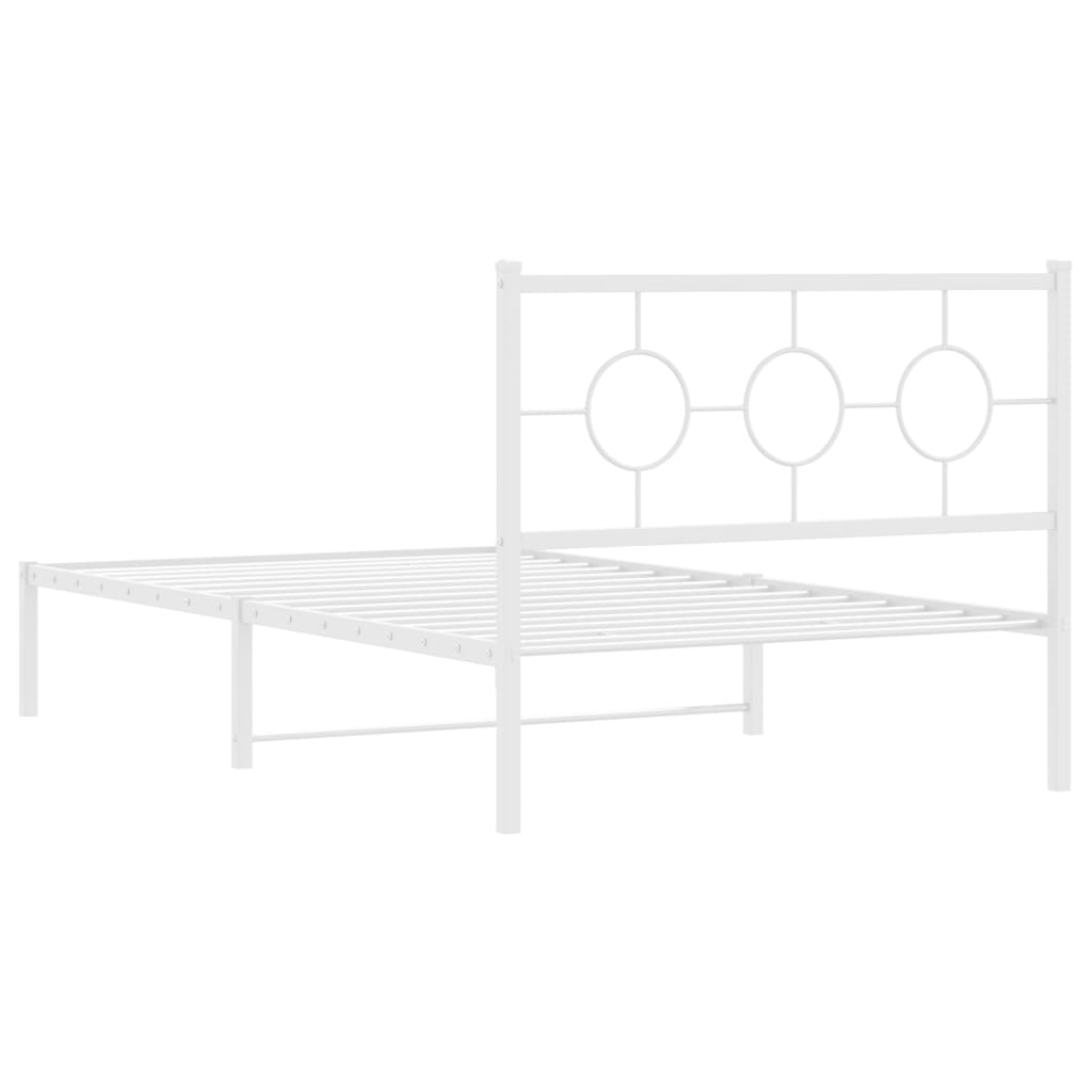 Giroletto con Testiera Metallo Bianco 107x203 cm | homemem39