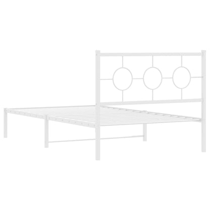 Giroletto con Testiera Metallo Bianco 107x203 cm | homemem39