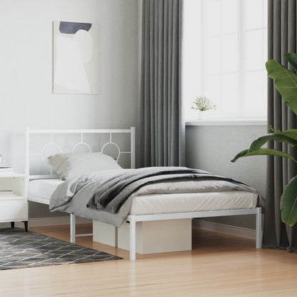 Giroletto con Testiera Metallo Bianco 107x203 cm | homemem39