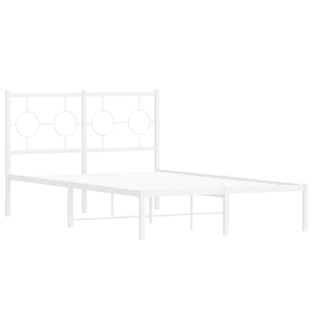 Giroletto con Testiera Metallo Bianco 120x190 cm | homemem39