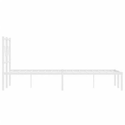 Giroletto con Testiera Metallo Bianco 120x190 cm