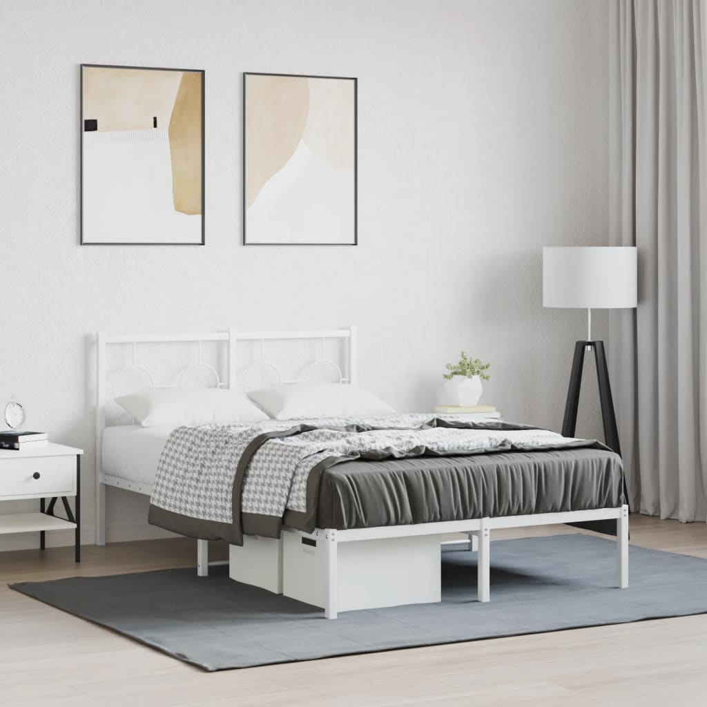 Giroletto con Testiera Metallo Bianco 120x190 cm | homemem39