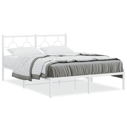 Giroletto con Testiera Metallo Bianco 140x190 cm | homemem39