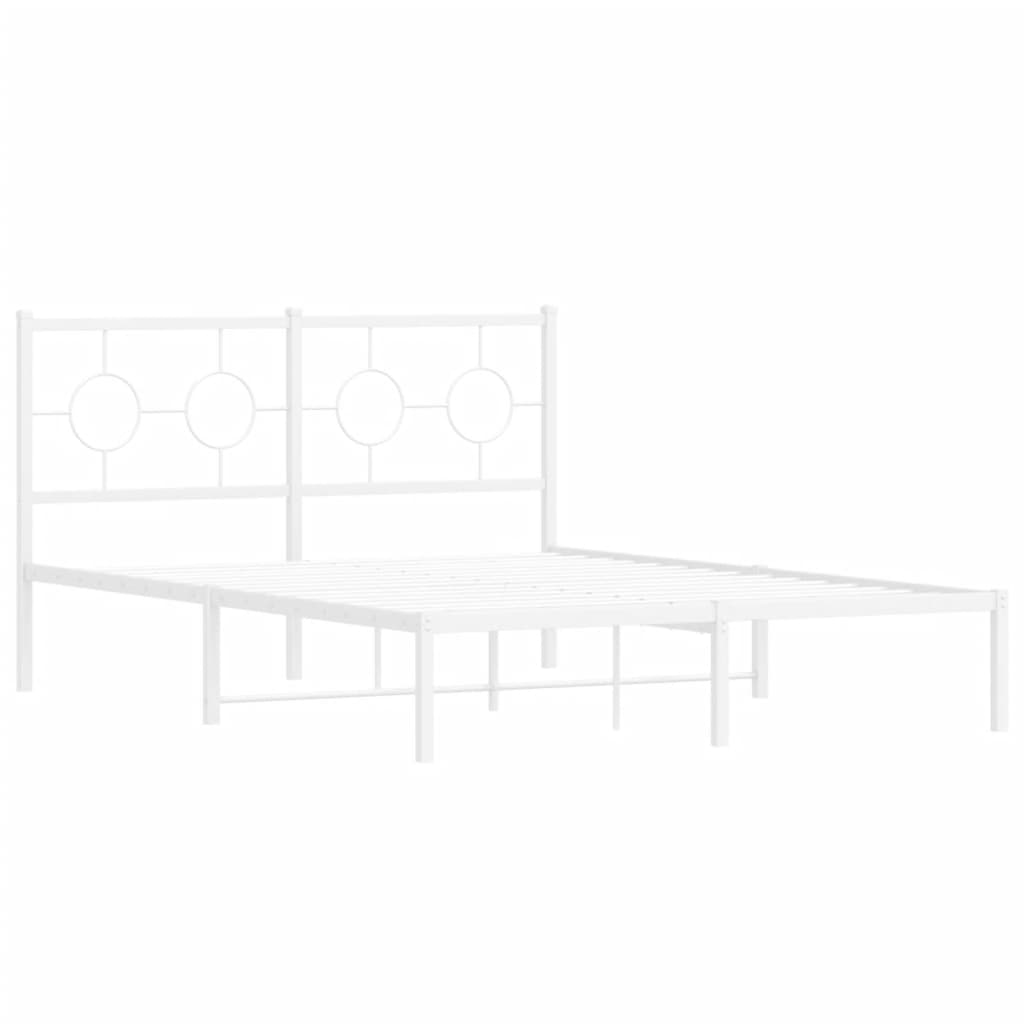 Giroletto con Testiera Metallo Bianco 140x190 cm | homemem39