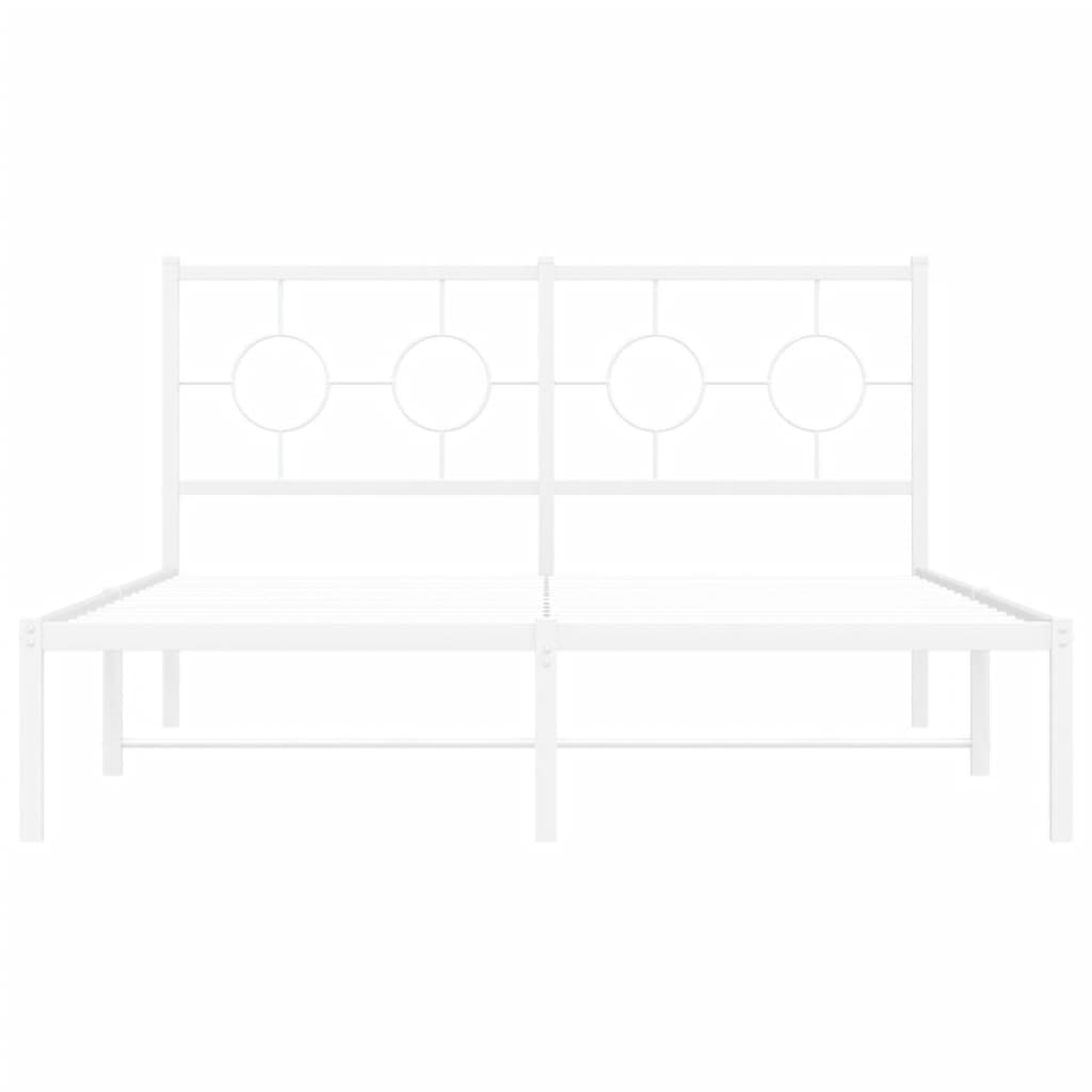 Giroletto con Testiera Metallo Bianco 140x190 cm | homemem39