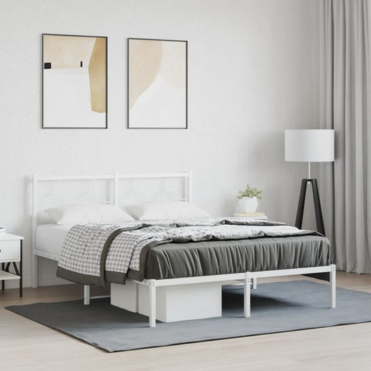 Giroletto con Testiera Metallo Bianco 140x190 cm | homemem39