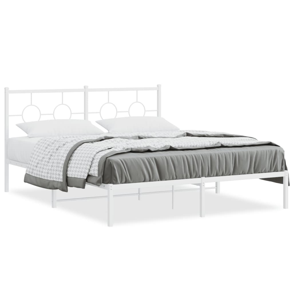 Giroletto con Testiera Metallo Bianco 160x200 cm | homemem39