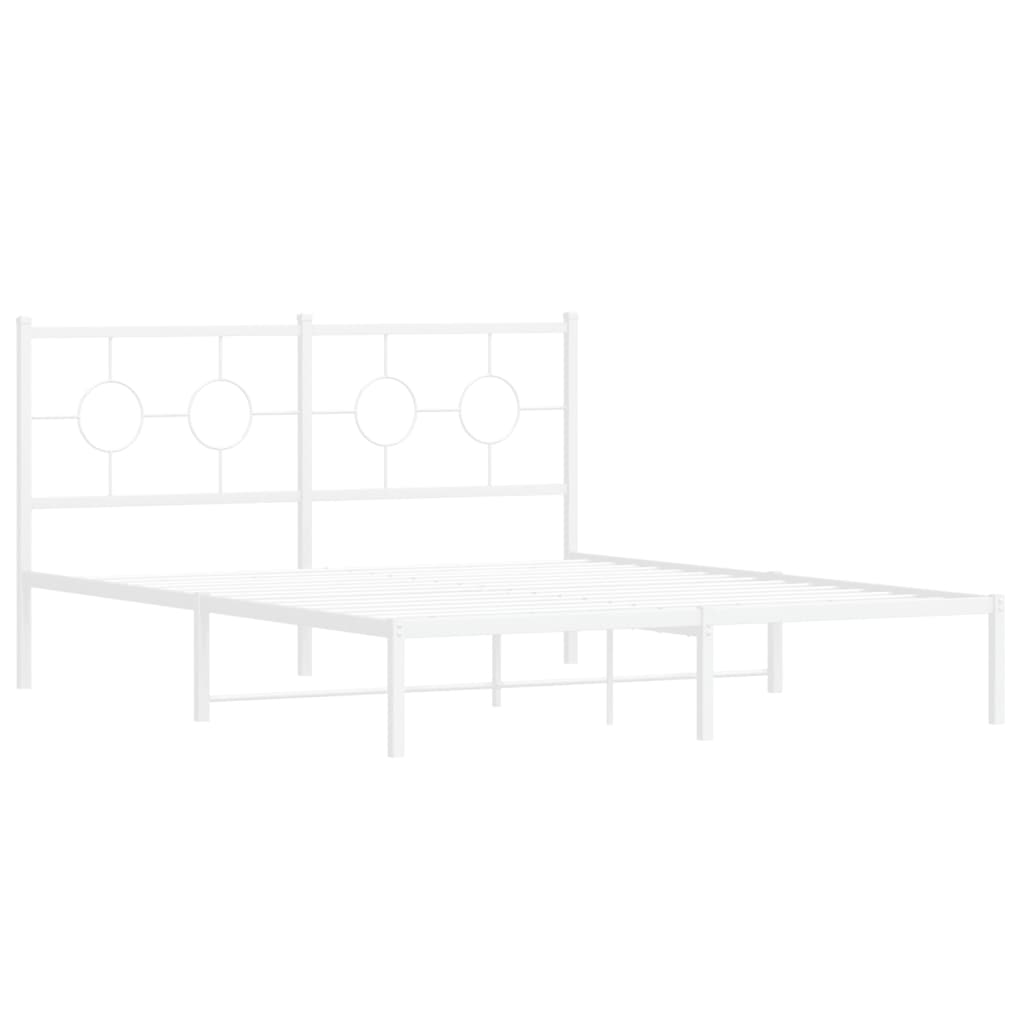Giroletto con Testiera Metallo Bianco 160x200 cm