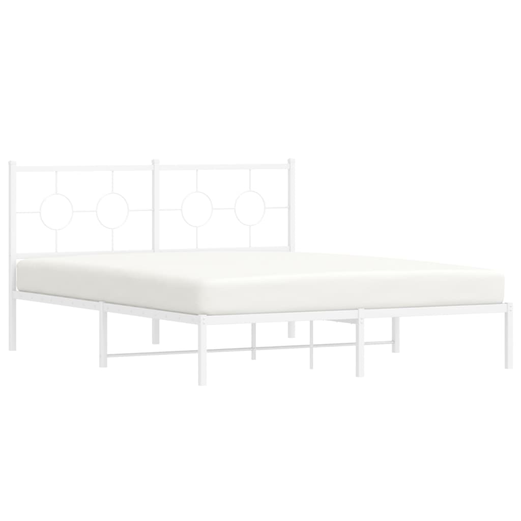 Giroletto con Testiera Metallo Bianco 160x200 cm