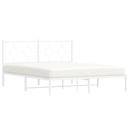 Giroletto con Testiera Metallo Bianco 160x200 cm