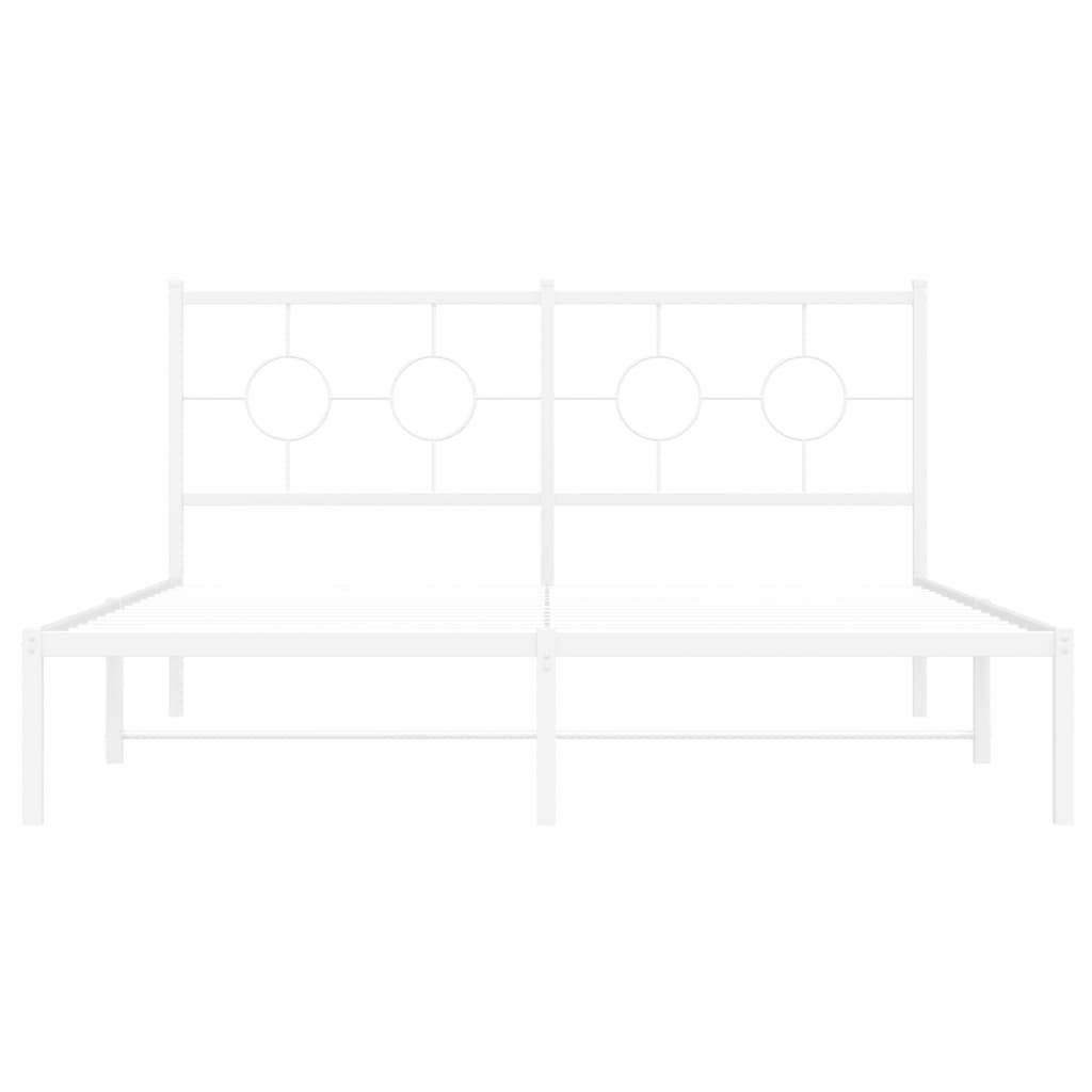 Giroletto con Testiera Metallo Bianco 160x200 cm | homemem39